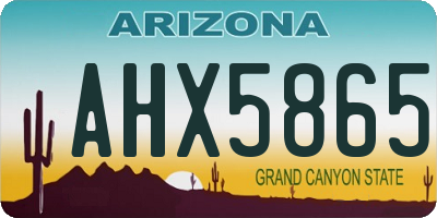 AZ license plate AHX5865