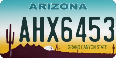 AZ license plate AHX6453