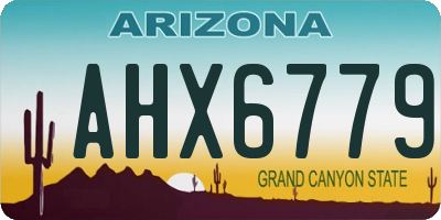 AZ license plate AHX6779