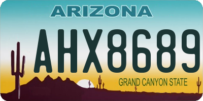 AZ license plate AHX8689