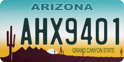 AZ license plate AHX9401