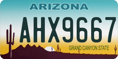 AZ license plate AHX9667