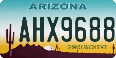 AZ license plate AHX9688