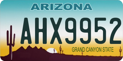 AZ license plate AHX9952
