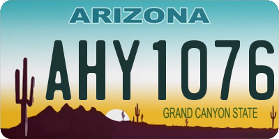 AZ license plate AHY1076