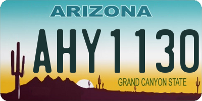 AZ license plate AHY1130