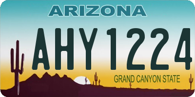 AZ license plate AHY1224
