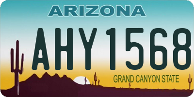 AZ license plate AHY1568