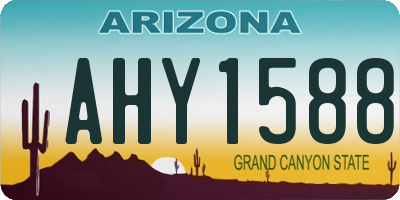 AZ license plate AHY1588