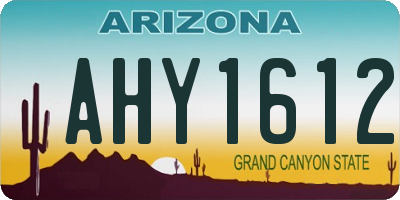 AZ license plate AHY1612