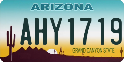 AZ license plate AHY1719