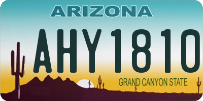 AZ license plate AHY1810