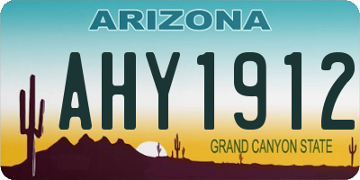 AZ license plate AHY1912