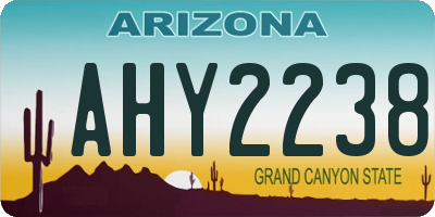 AZ license plate AHY2238