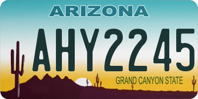 AZ license plate AHY2245
