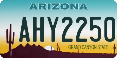 AZ license plate AHY2250