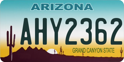 AZ license plate AHY2362
