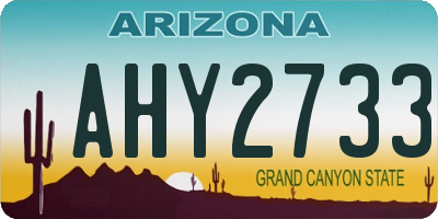 AZ license plate AHY2733