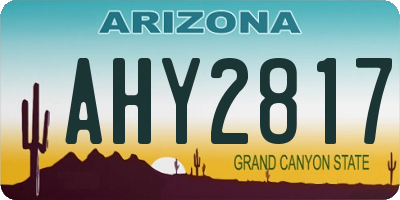 AZ license plate AHY2817