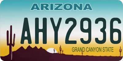 AZ license plate AHY2936