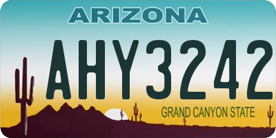 AZ license plate AHY3242