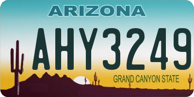 AZ license plate AHY3249