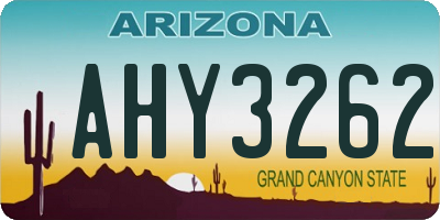 AZ license plate AHY3262
