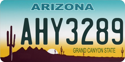 AZ license plate AHY3289