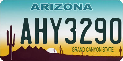 AZ license plate AHY3290