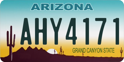 AZ license plate AHY4171