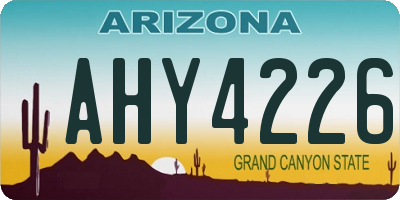 AZ license plate AHY4226