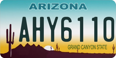 AZ license plate AHY6110