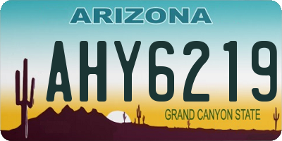 AZ license plate AHY6219