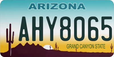 AZ license plate AHY8065