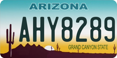 AZ license plate AHY8289