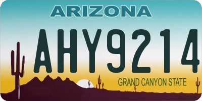 AZ license plate AHY9214