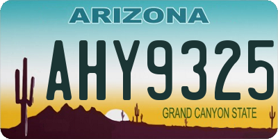 AZ license plate AHY9325