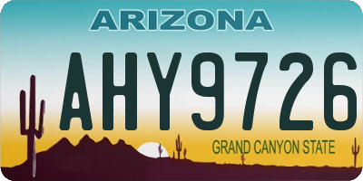 AZ license plate AHY9726
