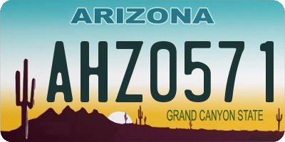 AZ license plate AHZ0571