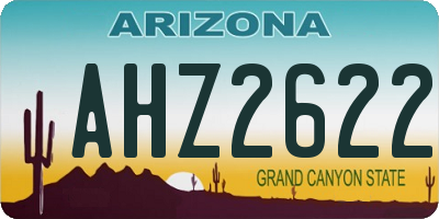 AZ license plate AHZ2622