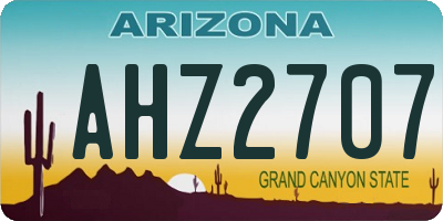 AZ license plate AHZ2707