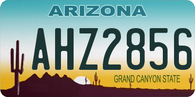 AZ license plate AHZ2856