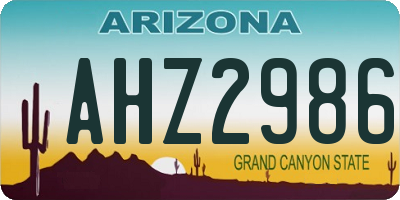 AZ license plate AHZ2986
