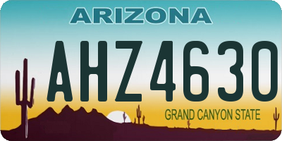AZ license plate AHZ4630