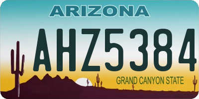 AZ license plate AHZ5384