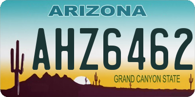 AZ license plate AHZ6462