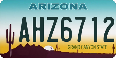 AZ license plate AHZ6712