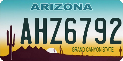 AZ license plate AHZ6792