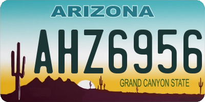 AZ license plate AHZ6956