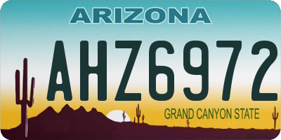 AZ license plate AHZ6972